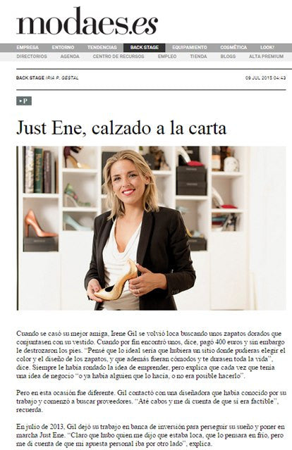 Just-ENE Calzado a la Carta en Modaes