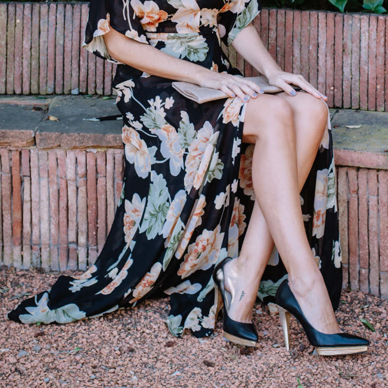 Miss cavallier con stiletto con plataforma negro just-ene