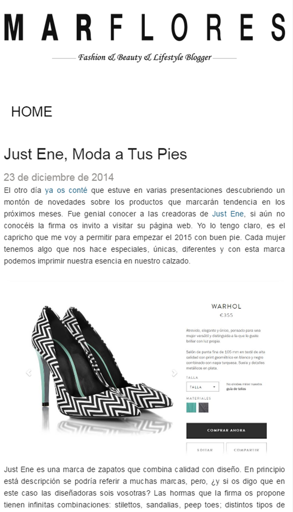 Los zapatos personalizados y a medida de Just-ENE en el blog de Mar Flores
