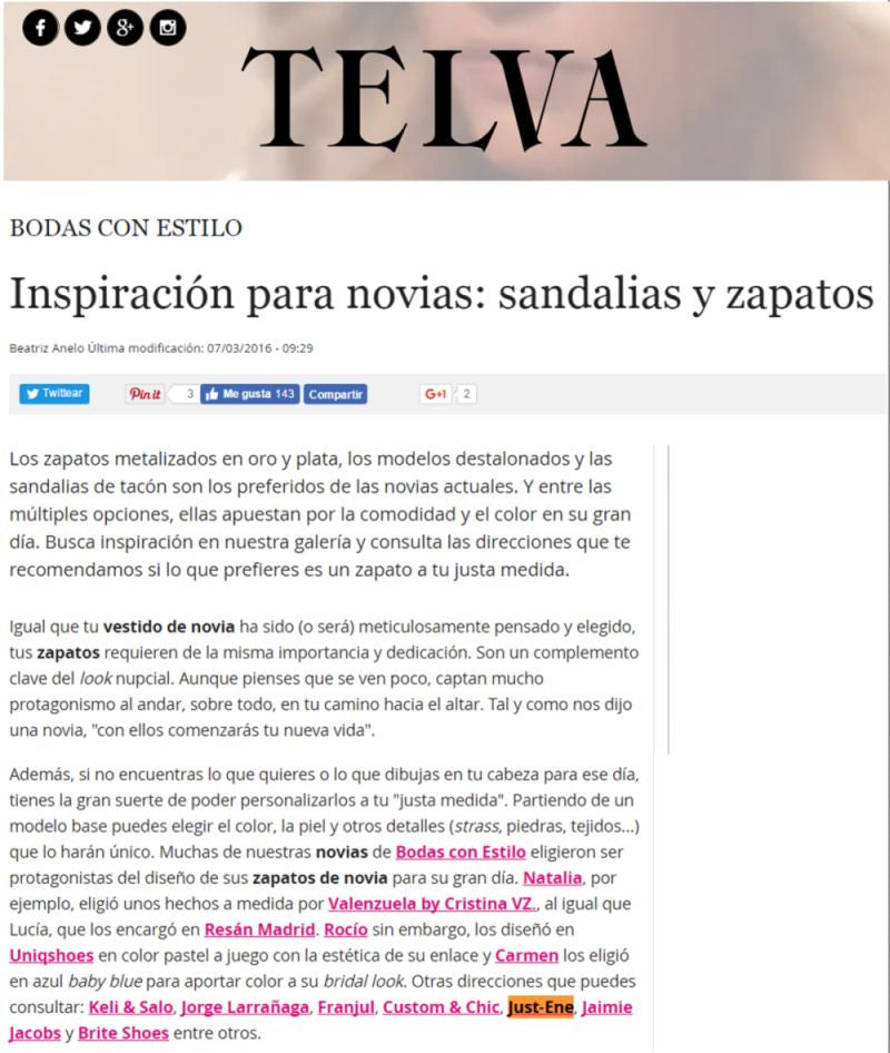 TELVA, BODAS CON ESTILO  | INSPIRACIÓN NOVIAS: SANDALIAS Y ZAPATOS