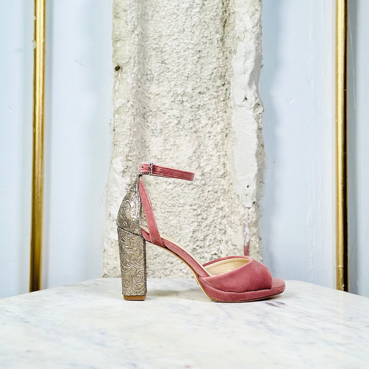 NUDE VELVET SANDAL T. 36