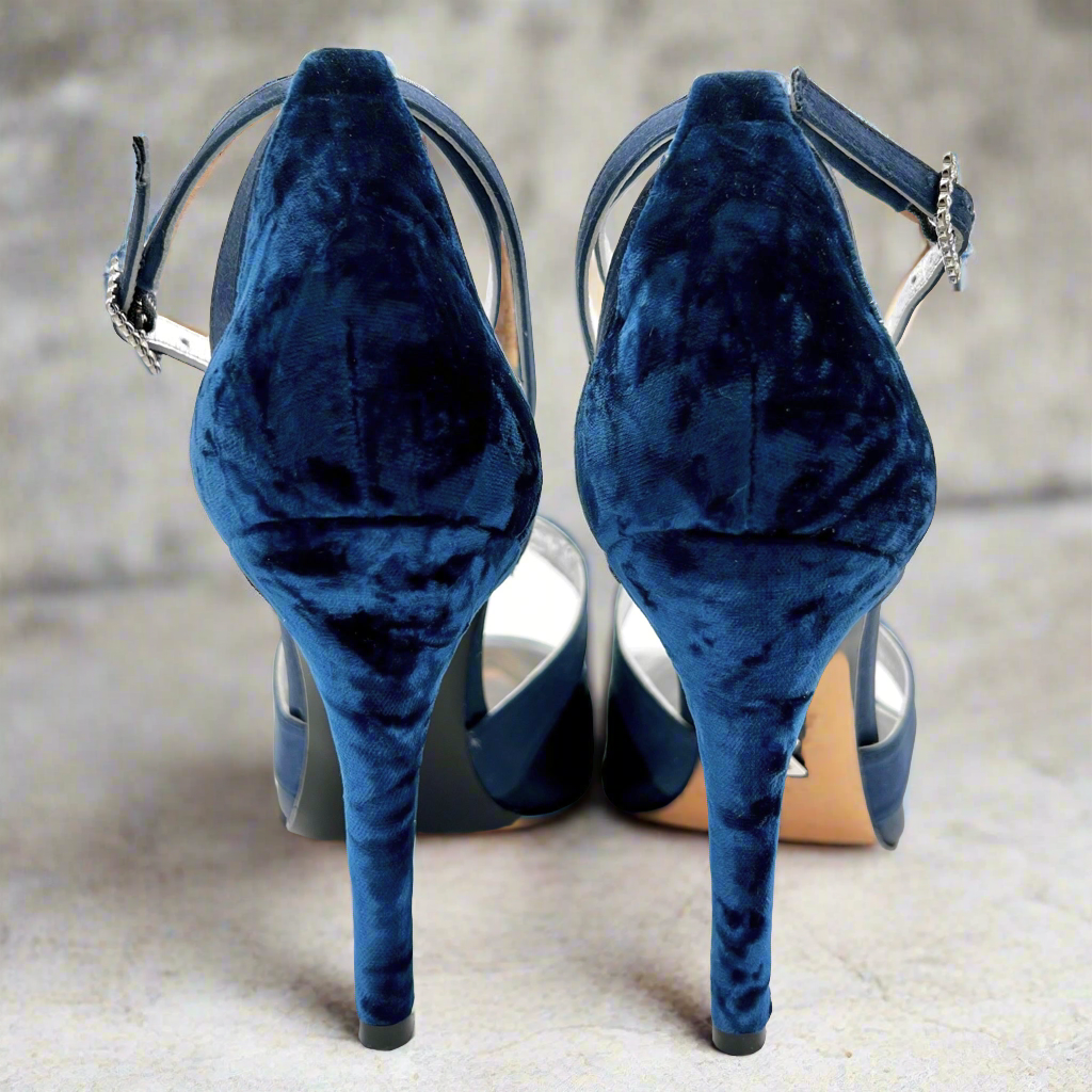 NAVY CROSSED STRAPS SHOES T. 38 5 Just ENE