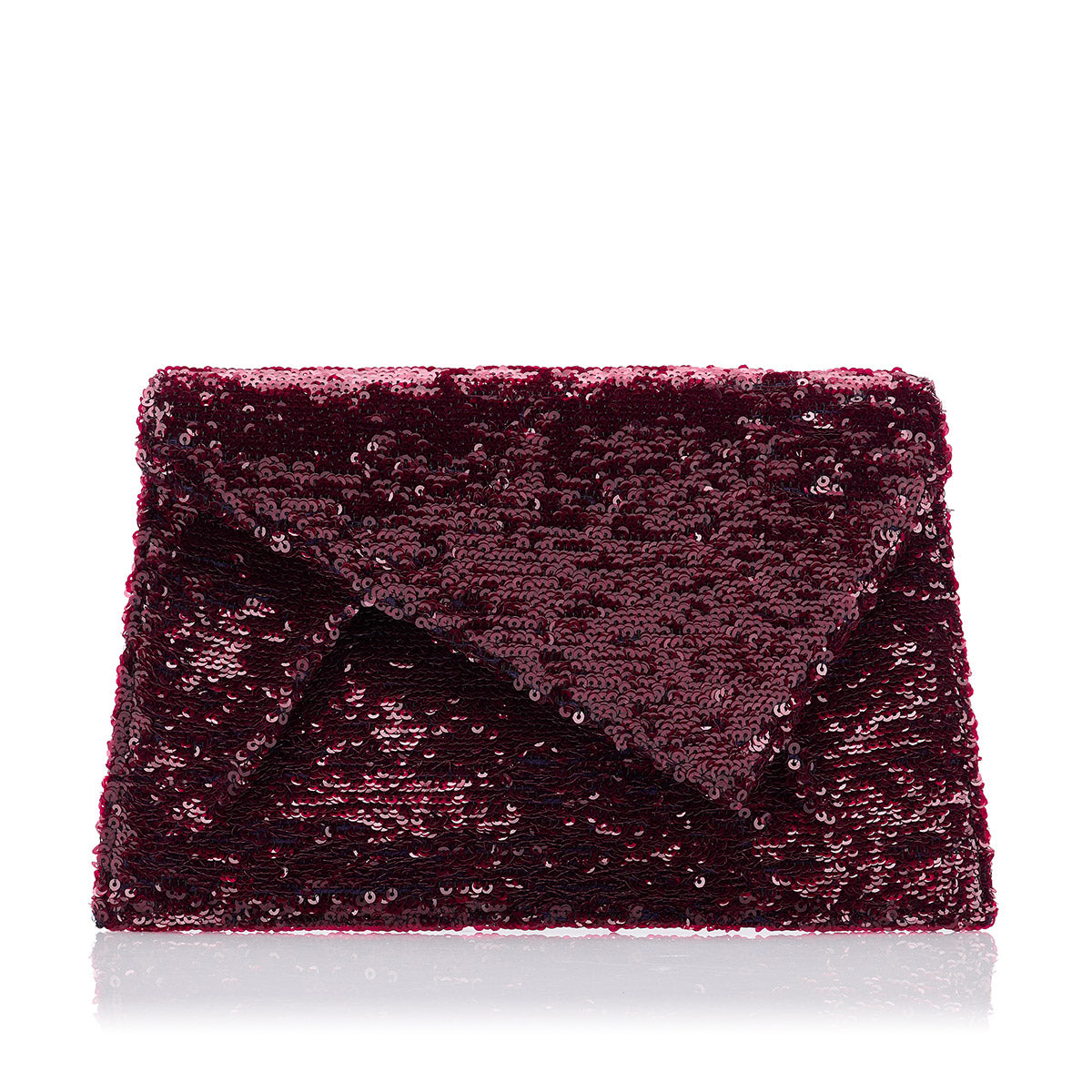 Bolso sobre con lentejuelas burdeos