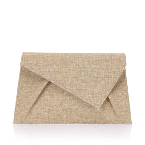 Shoulder bag with tweed fabric in pastel tones