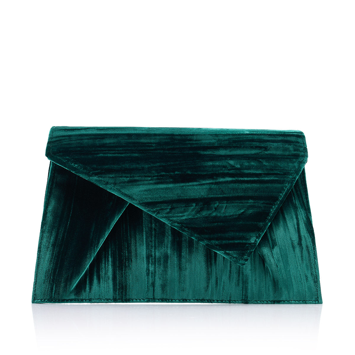 STRIPED OIL GREEN VELVET BAG