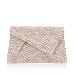 Shoulder bag with tweed fabric in pastel tones