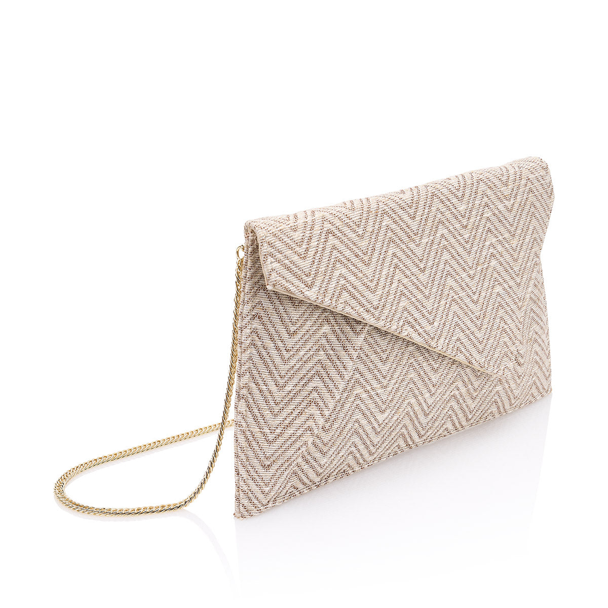 Shoulder bag with tweed fabric in pastel tones