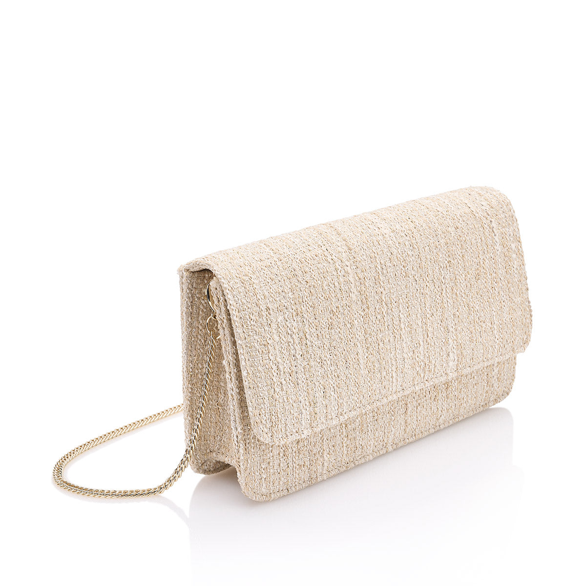 Clutch with black and white geometric pattern