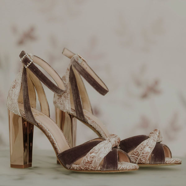 Just Ene Zapatos Tacon Ancho Con Plataforma Miss Lavanda Sandalia