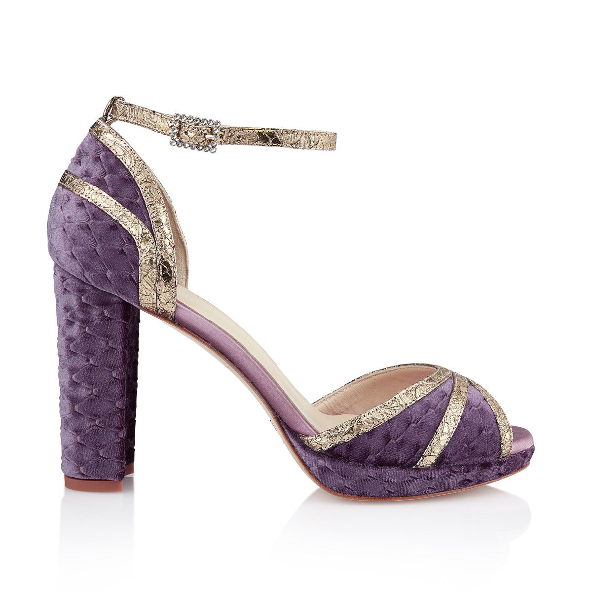 sandalias de mujer terciopelo violeta