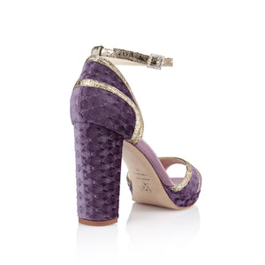 sandalias de mujer terciopelo violeta