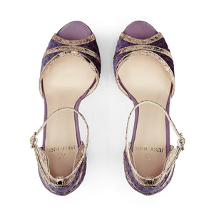 sandalias de mujer terciopelo violeta