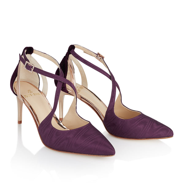 Castelbuono burgundy velvet shoes with thin heel Just ENE Just