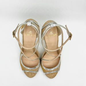 GOLD AND SILVER SANDAL T. 38