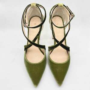 GREEN SHOES WITH CROSSED STRAPS AND BRACELET T. 39