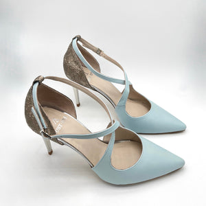 BABY BLUE CROSS STRAPS SHOES T. 38