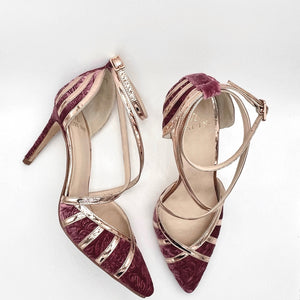 RASPBERRY TONE CROSSED STRAPS SHOES T. 37