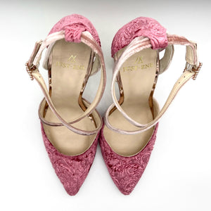 PINK CROSSED STRAPS SHOES SIZE 39