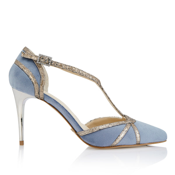 Just Ene Sandalias De Tacon Azul 38 GREEN LEAVES (10cm) Just-ENE